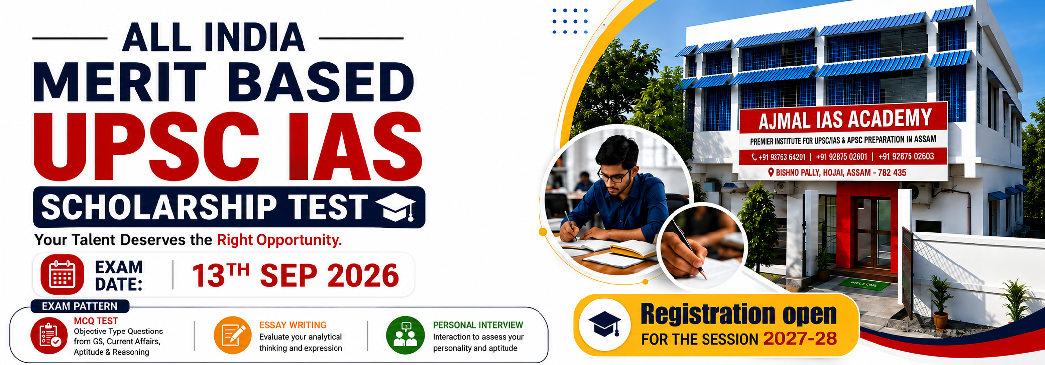 All India Merit Based UPSC IAS Scholarship Test 2026 | Ajmal IAS Academy